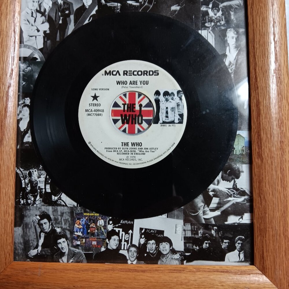 THE WHO Rock/Roll band-framed pictures with 45rmp record